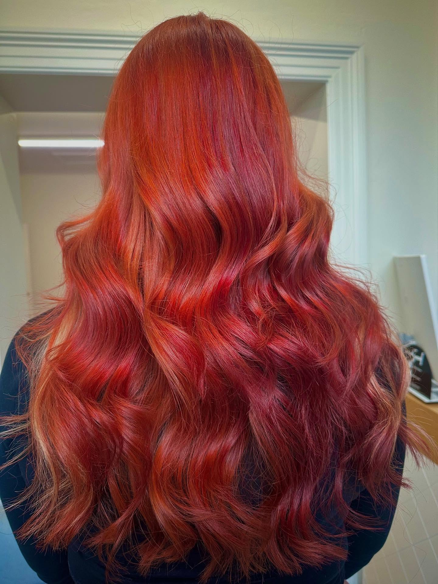 Vivid copper red hair colour by Kendra & Krew Hair, Longford Tasmania